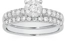 9ct-White-Gold-Diamond-Cluster-Bridal-Set Sale