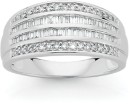 9ct-White-Gold-Diamond-Four-Row-Dress-Ring Sale