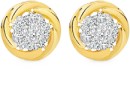 9ct-Gold-Diamond-Cluster-Earrings Sale