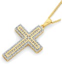 9ct-Gold-Diamond-Cross-Pendant Sale