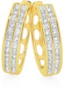 9ct-Gold-Diamond-Double-Row-Huggie-Earrings Sale