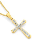 9ct-Gold-Diamond-Cross-Pendant Sale