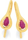 9ct-Gold-Ruby-Drop-Earrings Sale