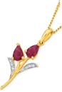 9ct-Gold-Natural-Ruby-Diamond-Pendant Sale