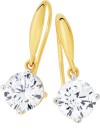 9ct-Gold-Cubic-Zirconia-7mm-Round-Hook-Earrings Sale