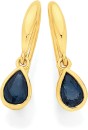 9ct-Gold-Natural-Sapphire-Pear-Hook-Earrings Sale