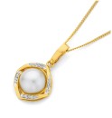 9ct-Gold-Mabe-Pearl-Diamond-Enhancer-Pendant Sale