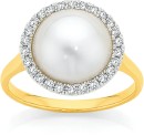 9ct-Gold-Cultured-Mabe-Pearl-Diamond-Ring Sale