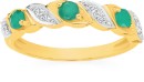 9ct-Gold-Natural-Emerald-Diamond-Ring Sale