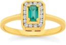 9ct-Gold-Emerald-Diamond-Dress-Ring Sale