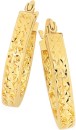 9ct-Gold-3x15mm-Diamond-cut-Hoop-Earrings Sale