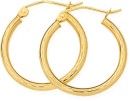 9ct-Gold-2x15mm-Diamond-cut-Hoop-Earrings Sale