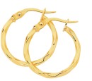 9ct-Gold-2x15mm-Twist-Hoop-Earrings Sale