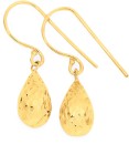 9ct-Gold-Diamond-cut-Bomber-Drop-Earrings Sale