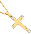 9ct-Gold-Two-Tone-21mm-Diagonal-Ends-Cross-Pendant Sale