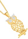 9ct-Gold-Two-Tone-Owl-Pendant Sale