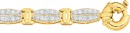 9ct-Gold-19cm-Cubic-Zirconia-Tonneau-Bolt-Ring-Bracelet Sale