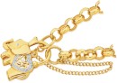 9ct-Gold-19cm-Solid-Belcher-Diamond-Padlock-Bracelet Sale