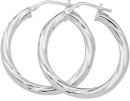 Sterling-Silver-3x20mm-Twist-Tube-Hoops Sale