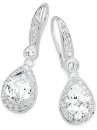 Sterling-Silver-Pear-Cubic-Zirconia-Cluster-Hook-Drop-Earrings Sale