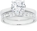 Sterling-Silver-Solitaire-Cubic-Zirconia-With-Cubic-Zirconia-Band-Ring-Set Sale