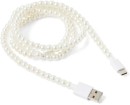 NEW-USB-A-to-USB-C-Beaded-Faux-Pearl-Cable-White Sale