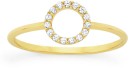 9ct-Gold-Cubic-Zirconia-Open-Circle-Ring Sale