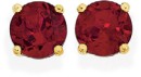 9ct-Gold-Created-Ruby-Round-Stud-Earrings Sale