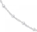 Sterling-Silver-25cm-Fine-Twist-Ball-Anklet Sale