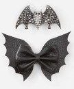 2-Pack-Black-Halloween-Bat-and-Bow-Hair-Clips Sale