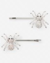 2-Pack-Silver-Tone-Halloween-Spider-Slide-Hair-Clips Sale