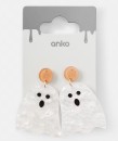 Halloween-Ghost-Drop-Earrings-White-Orange-and-Gold-Tone Sale