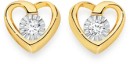 9ct-Gold-Diamond-Heart-Stud-Earrings Sale