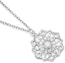 Silver-Multi-Cubic-Zirconia-Radiant-Flower-Necklace Sale