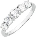 Sterling-Silver-Tapered-Five-Cubic-Zirconia-Band-Ring Sale