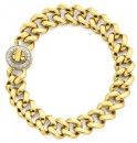 9ct-Gold-19cm-Solid-Curb-Diamond-Turnlock-Bracelet Sale