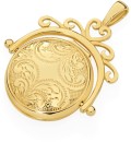 9ct-Gold-16mm-Filigree-Engraved-Domed-Round-Spinner-Locket Sale