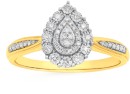 9ct-Two-Tone-Gold-Diamond-Pear-Ring Sale