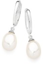 Sterling-Silver-Cultured-Freshwater-Pearl-Drop-on-Huggies Sale