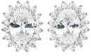 Sterling-Silver-Oval-Cubic-Zirconia-Cubic-Zirconia-Frame-Cluster-Studs Sale