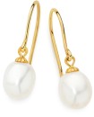 9ct-Gold-Cultured-Fresh-Water-Pearl-Drop-Hook-Earrings Sale