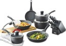 The-Cooks-Collective-15pc-Classic-Non-Stick-Cookware-Set-with-Knife-Block-Set Sale