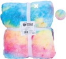 NEW-Plush-Throw-Rug-with-Sherpa-Rainbow-127x152cm Sale