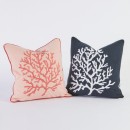 Carnation-Coral-Embroidered-Cushion-by-MUSE Sale