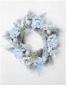 Myer-Giftorium-Luxe-Flocked-Hydrangea-Fern-and-Baubles-Wreath-60cm-in-BlueSilver Sale