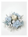 Luxe-Flocked-Hydrangea-Fern-and-Baubles-Hurricane-in-BlueSilver Sale