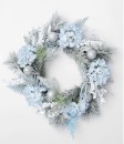 Myer-Giftorium-Luxe-Flocked-Hydrangea-Fern-and-Baubles-Wreath-60cm-in-BlueSilver Sale