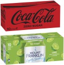 Coca-Cola-Zero-Sugar-Soft-Drink-or-Mt-Franklin-Lightly-Sparkling-Water-10x375mL Sale