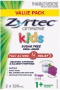 Zyrtec-Kids-Fast-Acting-Allergy-Hayfever-Relief-Grape-Flavour-Oral-Liquid-2-x-120ml Sale