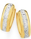 9ct-Gold-Two-Tone-Diamond-Cut-Huggie-Earrings Sale